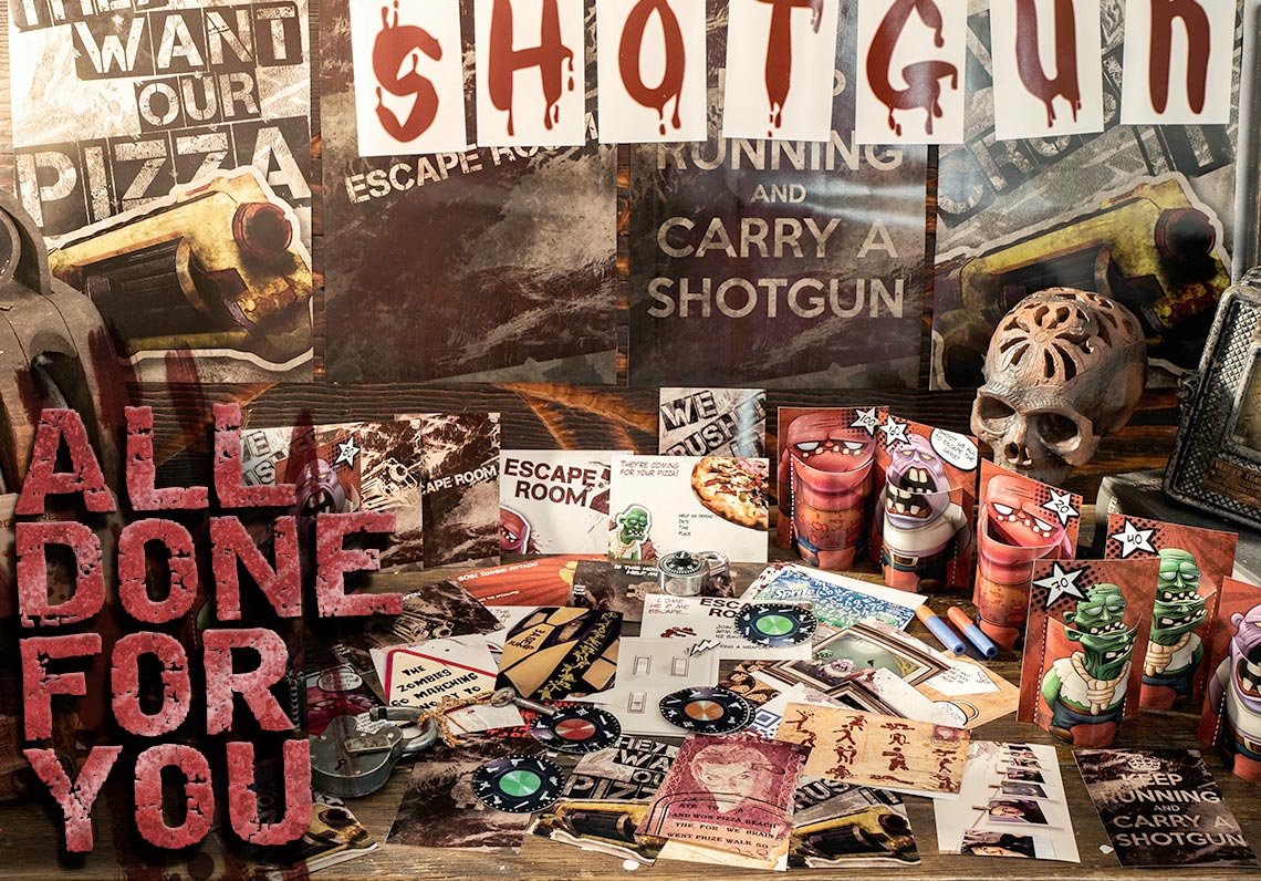 done-for-you-zombie Escape Room Z print and play kit contents