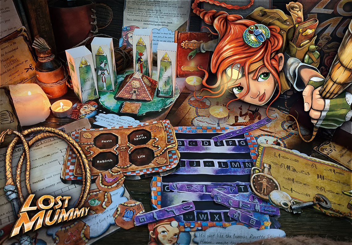 The Lost Mummy printable escape room kit, Egypt adventure game for kids India