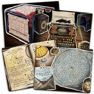 Envy puzzle sheets fully set up on a table