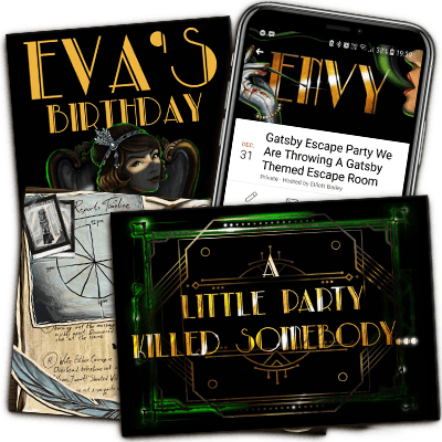 Envy themed party posters