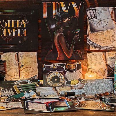 Envy murder mystery escape room game sheets