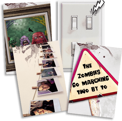 Clue cards to stick on the wall