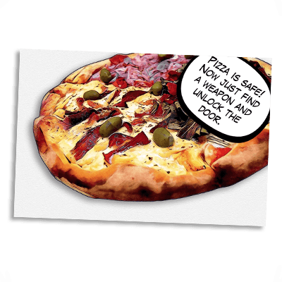 Pizza card for the oven puzzle