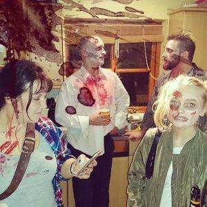 Themed Escape Room Z party setup