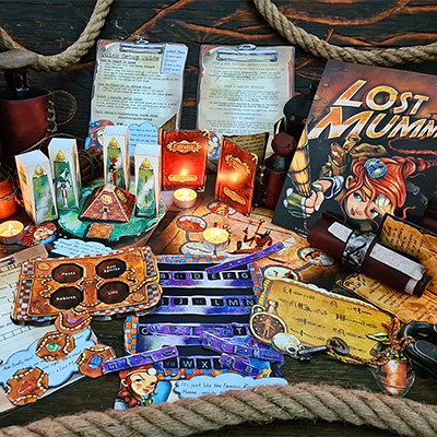 Lost Mummy escape room kit puzzle sheets
