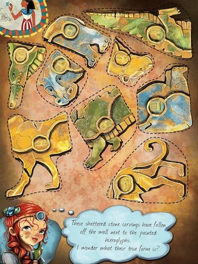 Lost Mummy hints Ammut stone animal puzzle