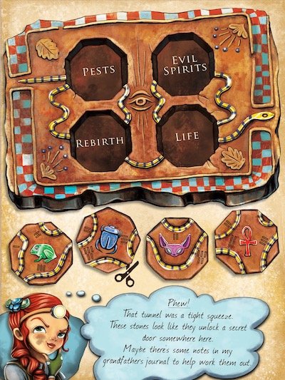 Lost Mummy hints snake stones puzzle