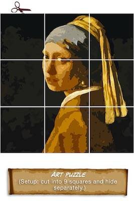 Get Arty painting puzzle card