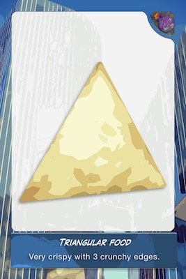 Triangle food item, third in order