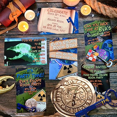 Escape Quest printable invitations sample