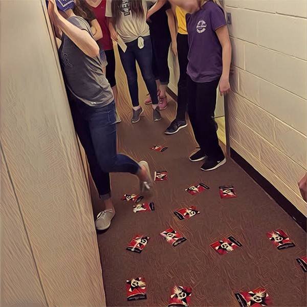 Stun mine cards laid out on the ground